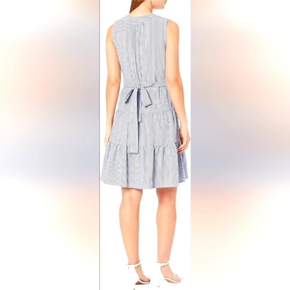 Tommy Hilfiger Textured Stripe Tiered Fit & Flare Dress – Size 14 – NWT - Picture 5 of 6